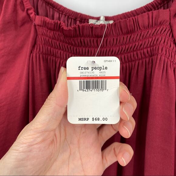 NEW Free People Another Round Bodysuit in Pomegranate Wine - Picture 13 of 14